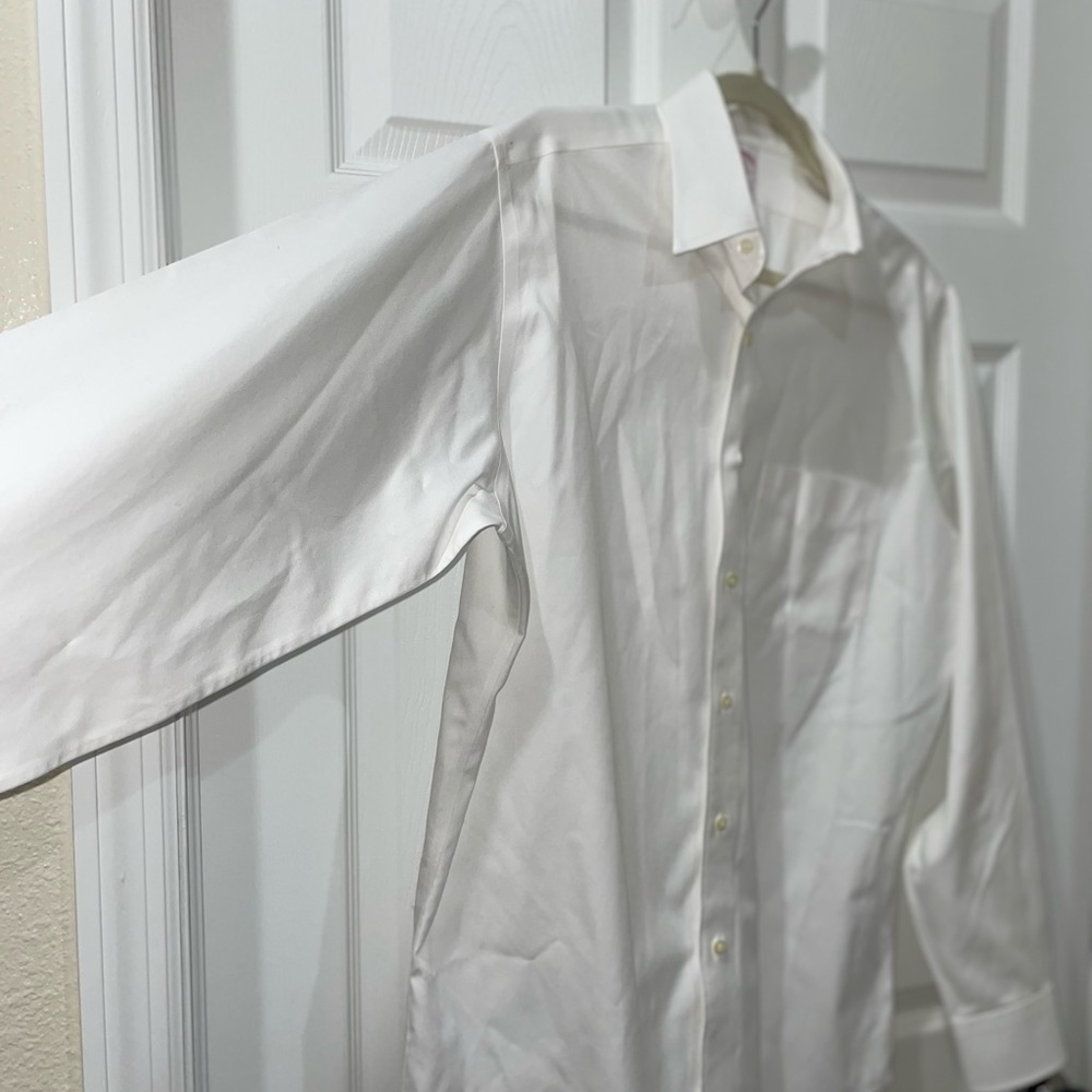 BROOKS  BROTHERS  MADISON White button down Dress Shirt CRISP 17 1/2-36​ - Picture 4 of 5